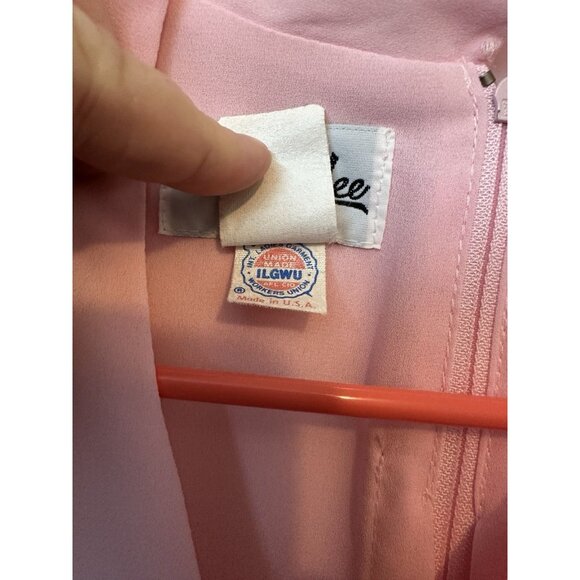 Henry Lee Womens Dress Vintage Pink Secretary Bow 9 To 5 Modest Sz 12 Union USA - Picture 3 of 7